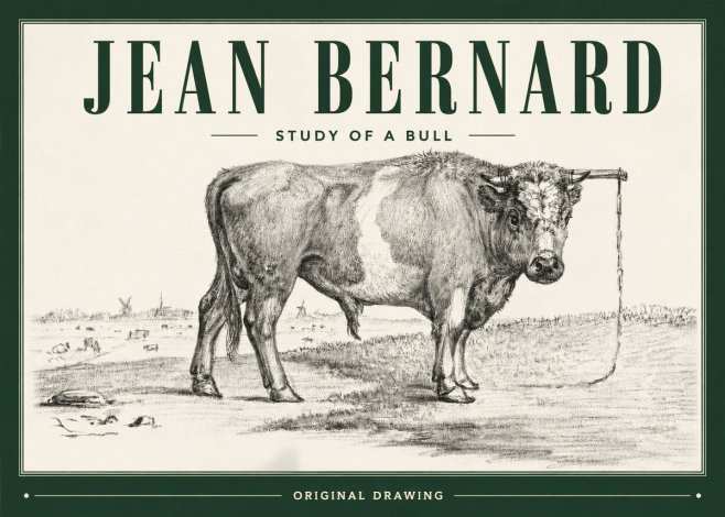 Jean Bernard Study of a Bull III No3 - Póster