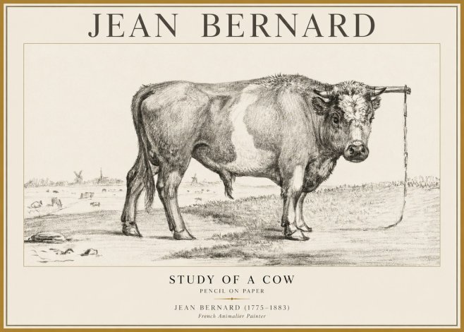 Jean Bernard Study of a Bull III No5 - Póster
