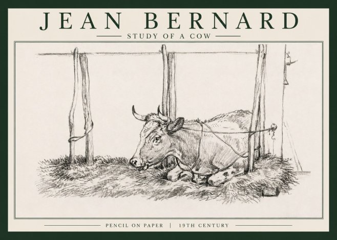 Jean Bernard A Resting Cow No4 - Póster