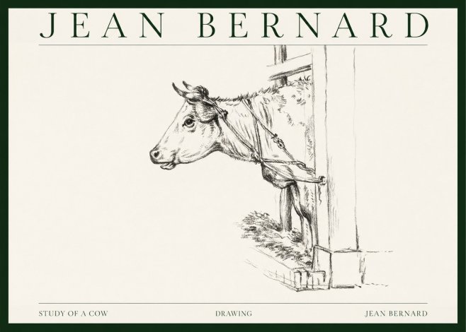 Jean Bernard Study of a Cow X No1 - Póster