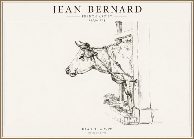 Jean Bernard Study of a Cow X No4 - Póster