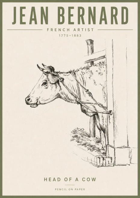 Jean Bernard Study of a Cow X No6 - Póster