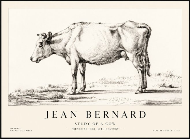 Jean Bernard Study of a Cow XI No2 - Póster