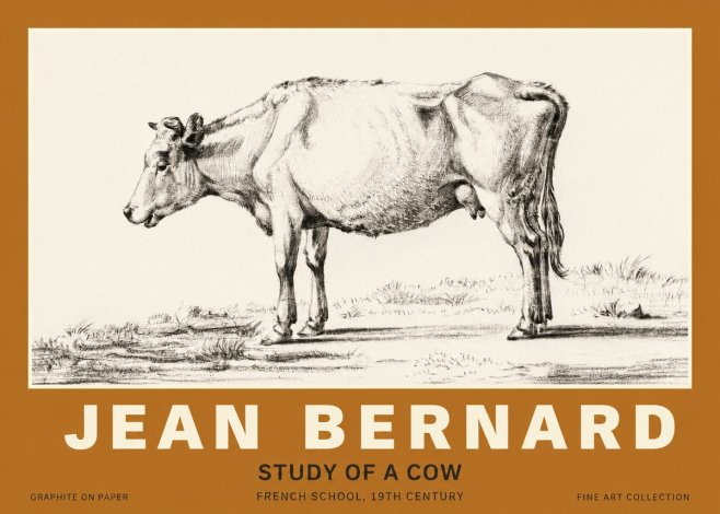 Jean Bernard Study of a Cow XI No3 - Póster