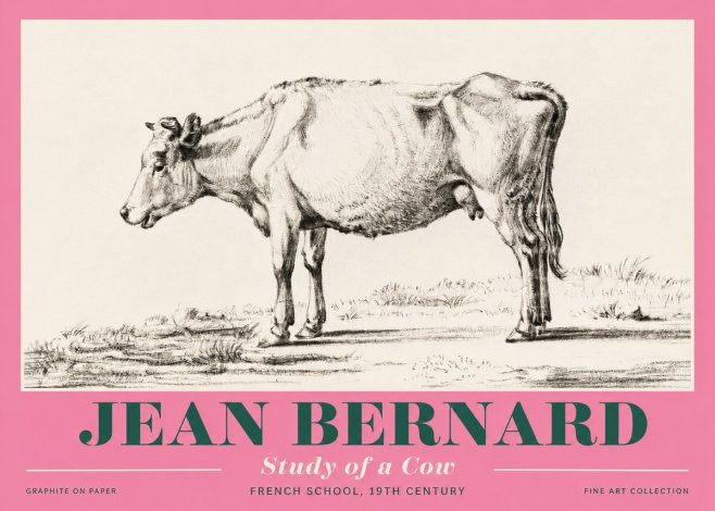 Jean Bernard Study of a Cow XI No4 - Póster