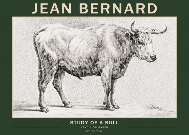Jean Bernard Study of a Bull IV No2 - Póster