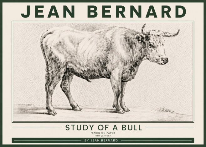 Jean Bernard Study of a Bull IV No5 - Póster