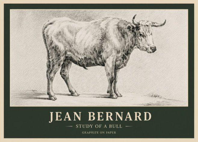 Jean Bernard Study of a Bull IV No6 - Póster