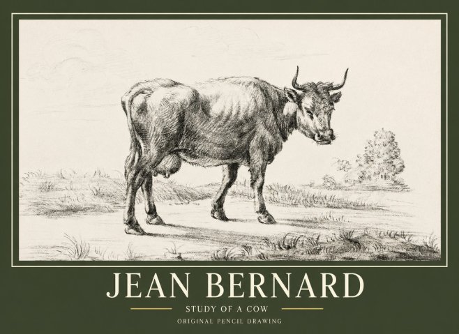 Jean Bernard Study of a Cow XII No1 - Póster