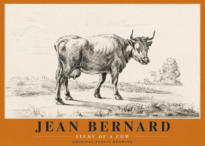 Jean Bernard Study of a Cow XII No2 - Póster