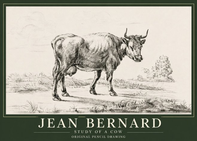 Jean Bernard Study of a Cow XII No3 - Póster