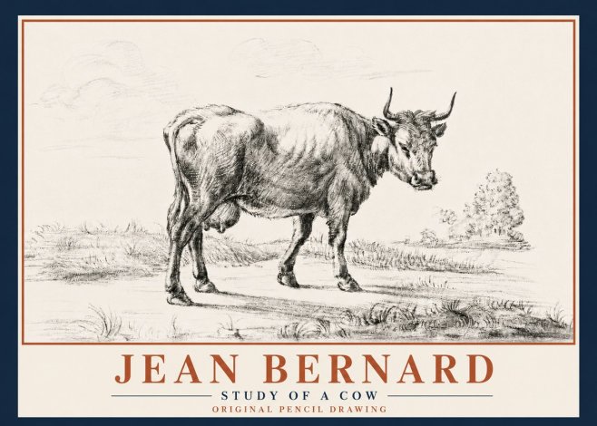 Jean Bernard Study of a Cow XII No5 - Póster