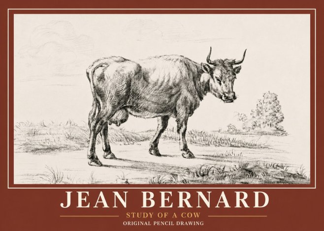 Jean Bernard Study of a Cow XII No6 - Póster