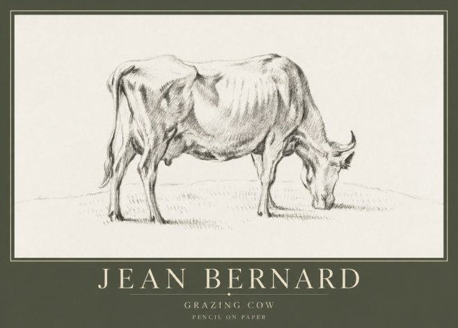 Jean Bernard Study of a Cow Grazing I No5 - Póster