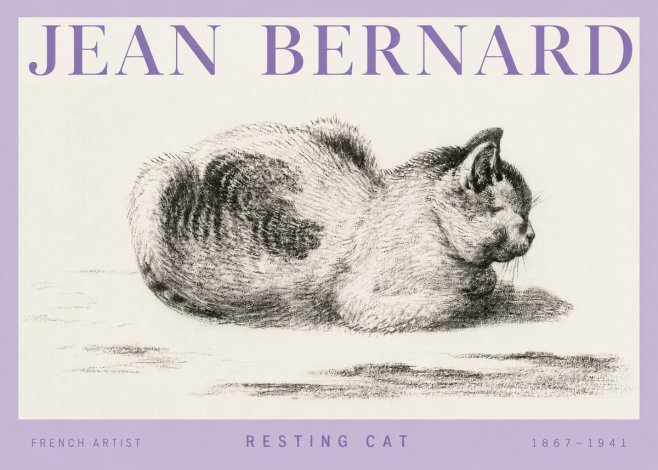 Jean Bernard Resting Cat No4 - Póster