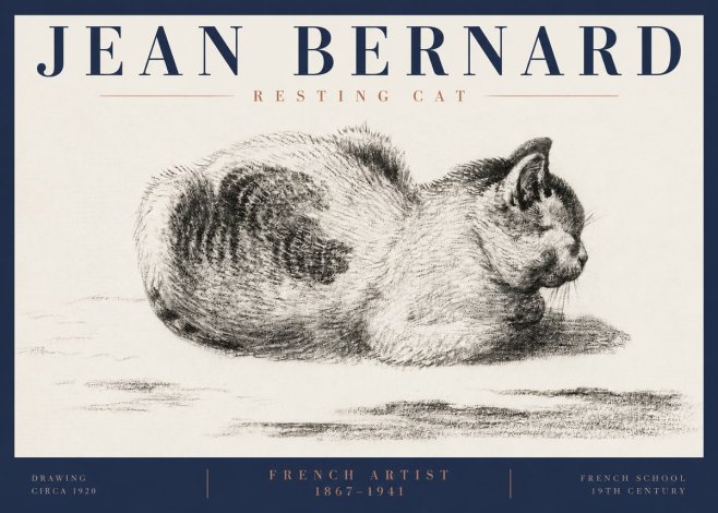 Jean Bernard Resting Cat No6 - Póster