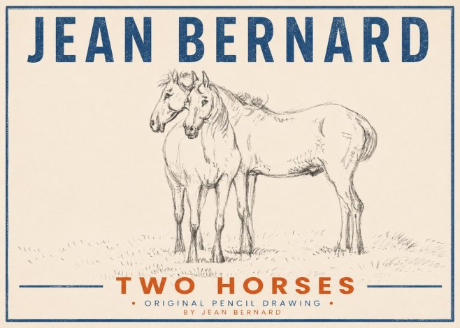 Jean Bernard Two Horses I No3 - Póster