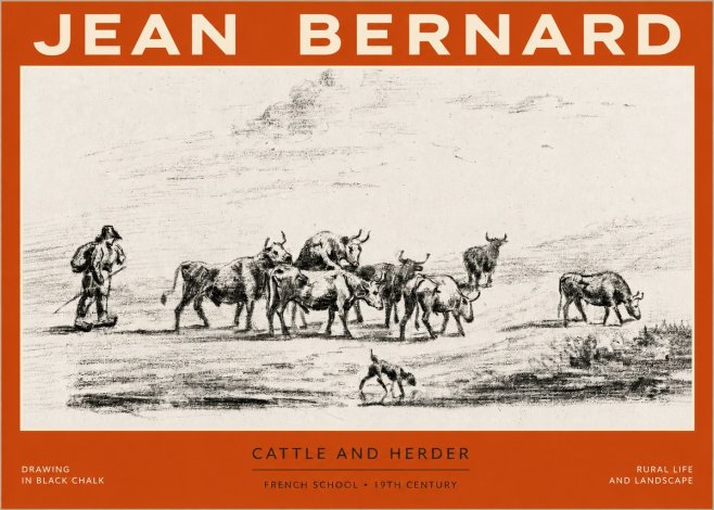 Jean Bernard Cattle and Herder No2 - Póster