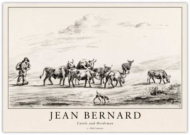 Jean Bernard Cattle and Herder No6 - Póster