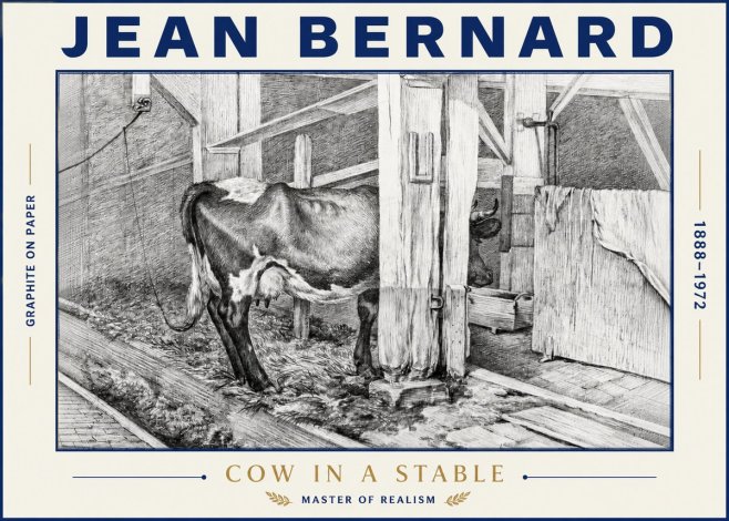 Jean Bernard Cow in a Stable No4 - Póster
