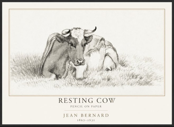 Jean Bernard Resting Cow IV No1 - Póster