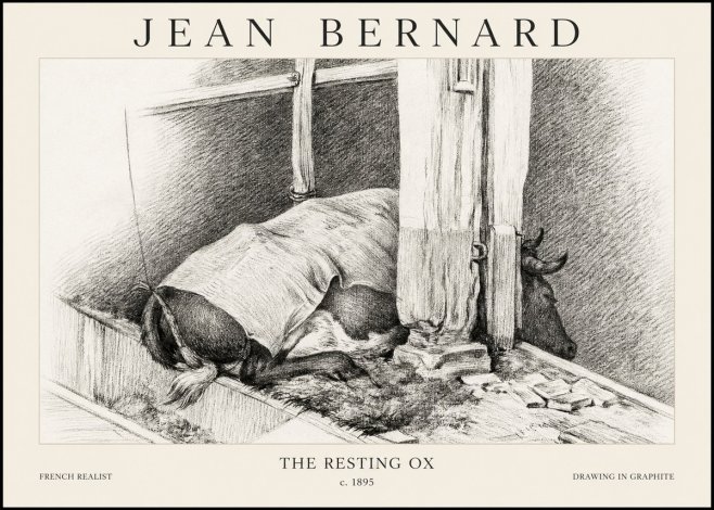 Jean Bernard The Resting Ox No1 - Póster