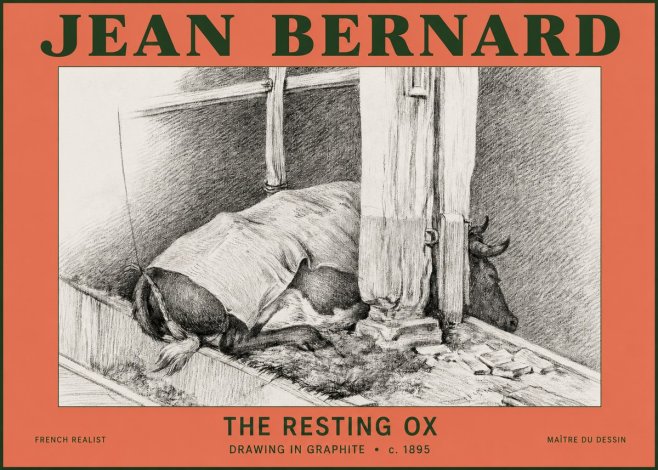 Jean Bernard The Resting Ox No2 - Póster