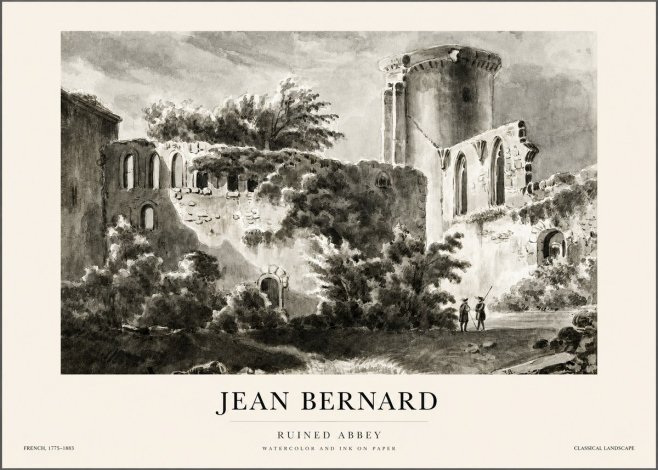 Jean Bernard Ruins of an Old Abbey No2 - Póster