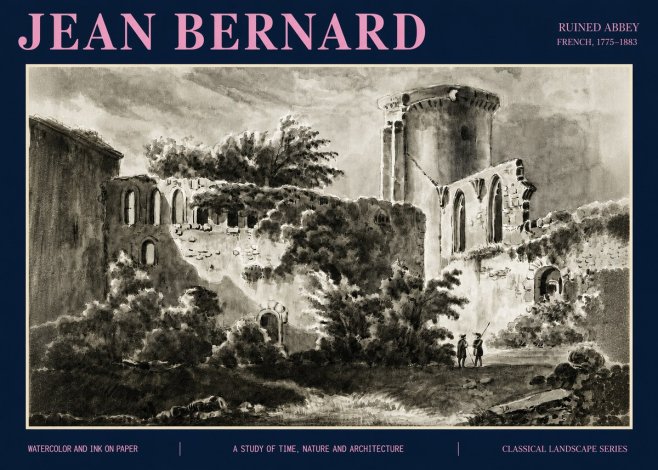 Jean Bernard Ruins of an Old Abbey No5 - Póster