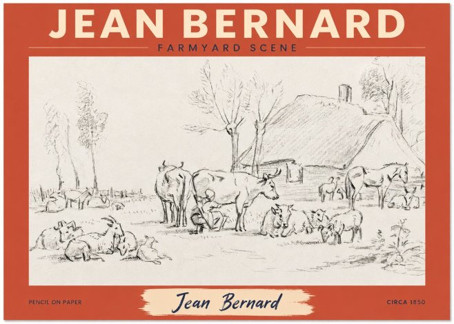 Jean Bernard Farmyard Scene No2 - Póster