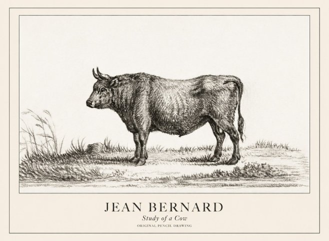 Jean Bernard Study of a Cow XIII No3 - Póster