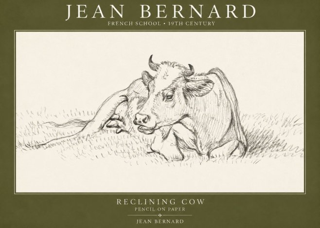 Jean Bernard Reclining Cow III No1 - Póster