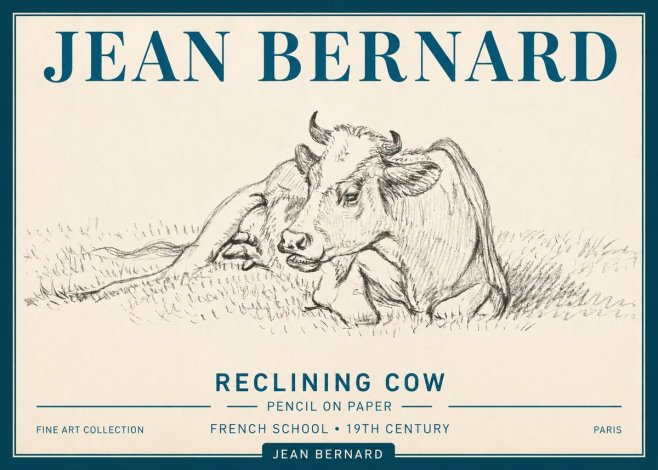 Jean Bernard Reclining Cow III No5 - Póster