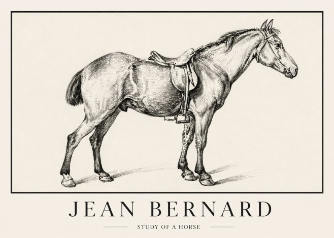 Jean Bernard Study of a Horse X No1 - Póster