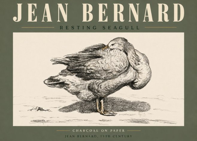 Jean Bernard Resting Seagull No5 - Póster