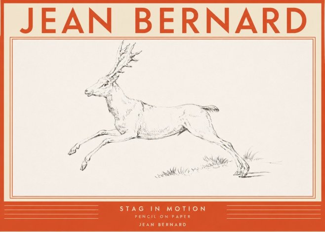 Jean Bernard Stag in Motion No2 - Póster