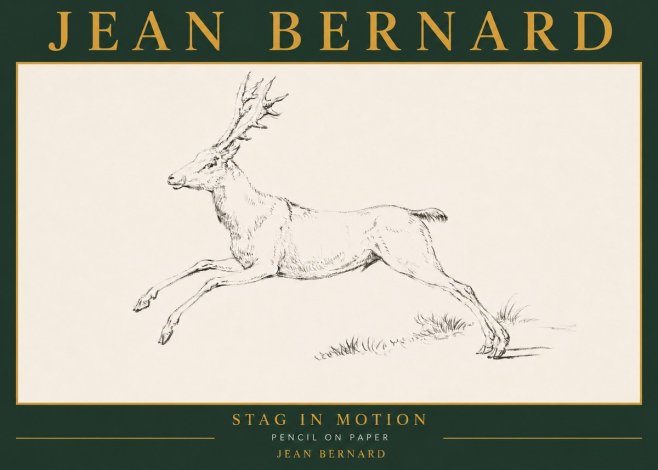 Jean Bernard Stag in Motion No5 - Póster