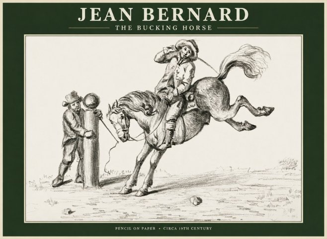 Jean Bernard A Study of the Bucking Horse No2 - Póster
