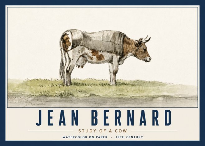 Jean Bernard Study of a Cow XIV No6 - Póster