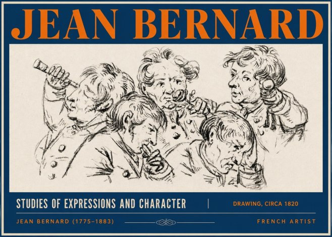 Jean Bernard Studies of Expressions and Character No3 - Póster
