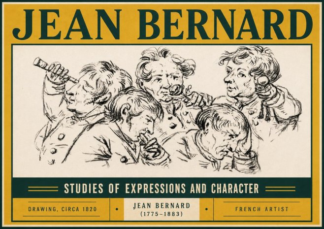 Jean Bernard Studies of Expressions and Character No5 - Póster