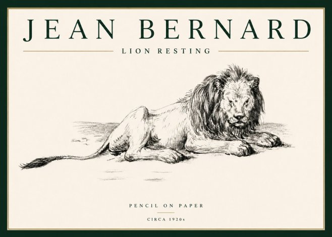 Jean Bernard Lion Resting No4 - Póster