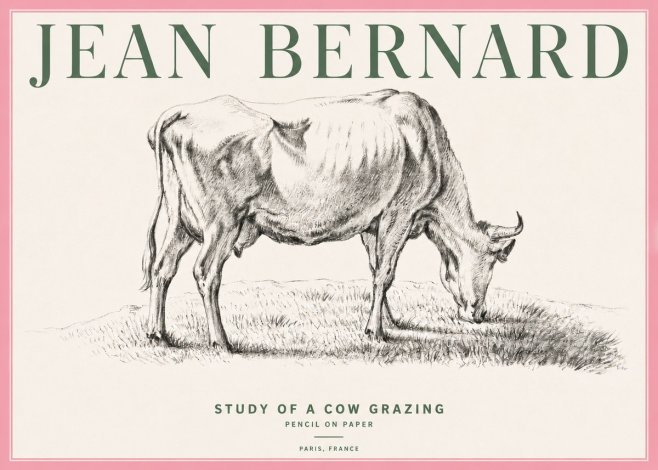 Jean Bernard Study of a Cow Grazing II No4 - Póster