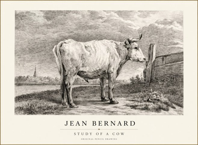 Jean Bernard Study of a Cow XV No1 - Póster