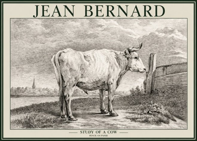 Jean Bernard Study of a Cow XV No2 - Póster