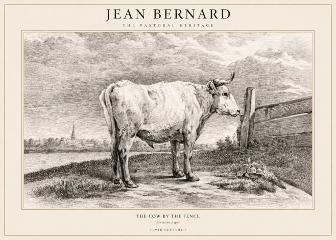 Jean Bernard Study of a Cow XV No3 - Póster