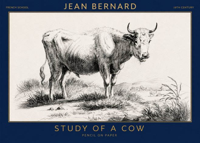Jean Bernard Study of a Cow XVI No3 - Póster