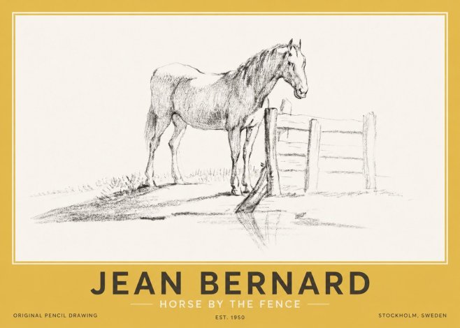 Jean Bernard Horse by the Fence No2 - Póster