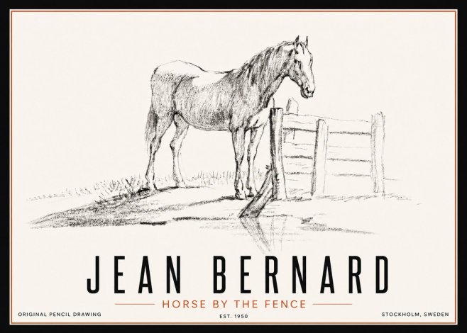 Jean Bernard Horse by the Fence No5 - Póster