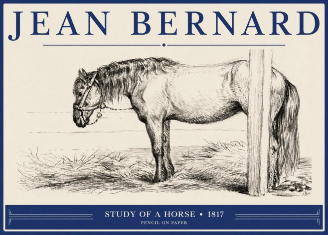 Jean Bernard Study of a Horse XII No2 - Póster